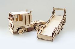 Laser Cut Truck With Trailer Free CDR