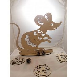 Laser Cut Rat Mouse On Stand Free CDR