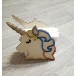 Laser Cut Unicorn Napkin Holder Free CDR