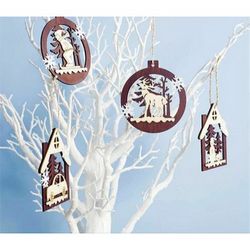 Laser Cut Christmas Tree Ornaments Free CDR