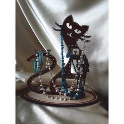 Laser Cut Kitty Cat Stand For Jewelry Free CDR