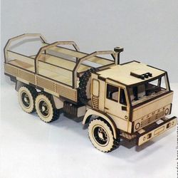Laser Cut Truck Wooden Model Free CDR