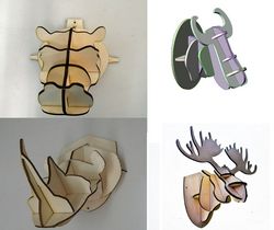 Laser Cut Animal Head 3d Puzzle 4mm Free CDR