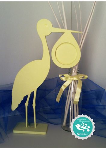 Laser Cut Stork Photo Frame Free CDR