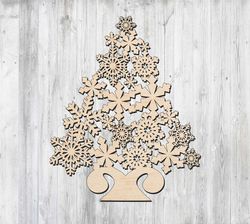 Snowflake Christmas Decorative Tree Free CDR