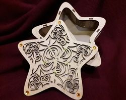 Star Box Model With Cover Cut For Laser Cut Free CDR