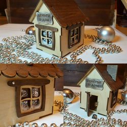 Wooden House Plywood Laser Cut Template Free CDR