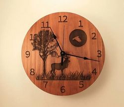 Laser Cut Engraving Deer Clock Free CDR