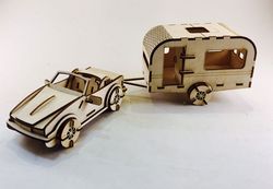 Laser Cut Toy Car And Caravan Set Free CDR