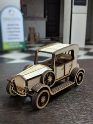 Laser Cut Vintage Wooden Classic Car Vehicle Free CDR