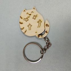 Laser Cut Wood Cat Keychain Template Free CDR