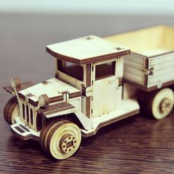 Laser Cut Wooden Truck Toy Vehicle Free CDR