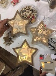 Christmas Decoration Nightlight Star Laser Cut Template Free CDR