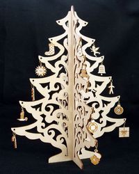 Christmas Tree Jewelry Didplay Wood Crafts Laser Cut Free CDR