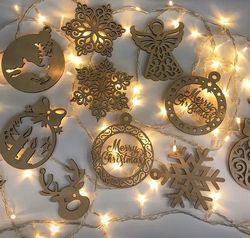 Laser Cut Christmas Hanging Pendants Drop Ornaments Free CDR