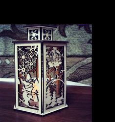 Laser Cut Christmas New Year Lantern Template Free CDR