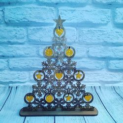 Laser Cut Christmas Tree Made Of Snowflakes Free CDR