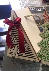 Laser Cut Christmas Tree Packaging For Gift Free CDR