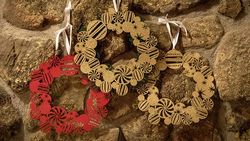 Laser Cut Christmas Wreath Template Free CDR