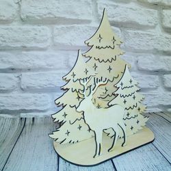 Laser Cut New Year Christmas Composition Free CDR