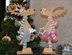 Laser Cut Wooden Deer Christmas Ornaments Free CDR