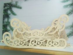 Wooden Decorative Sleigh Laser Cutting Template Free CDR