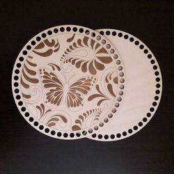 Laser Cut Round Box Cover Butterfly Image Free CDR