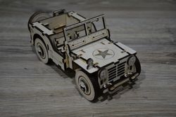 Wooden Jeep Puzzle Cnc Cutting Free CDR
