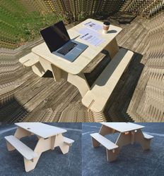 Laser Cut Picnic Table (plywood 18mm) Free CDR