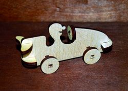 Aser Cut Wooden Race Car Toy Free CDR