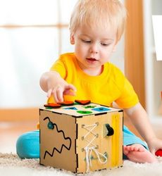 Busy Cube Wood Toys Travel Gift Free CDR