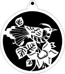 Cnc Laser Cut Tree Decoration Balls With Crested Birds Free CDR