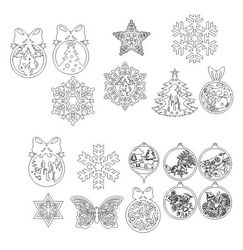 Different Christmas Tree Decorations Free CDR