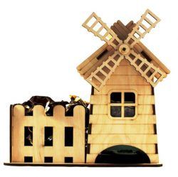 Cnc Laser Cut Tea House And Windmill Free CDR