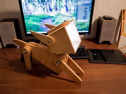 Laser Cut Cute Wooden Dog Design Adjustable Table Lamp Free CDR