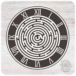 Labyrinth Wall Clock Laser Cut Template Free CDR