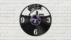 Laser Cut Vinyl Clock With Couple Free CDR