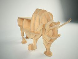 Laser Cut Bull 3d Wooden Puzzle Free CDR