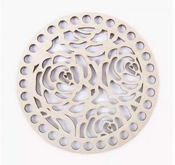 Wooden Bottom For Baskets Openwork Circle Of Roses Free CDR