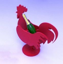 Cnc Laser Cut Wine Bottle Holder Rooster Free CDR