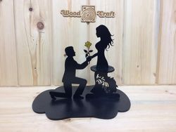 Laser Cut Napkin Holder Couple With Flower Free CDR