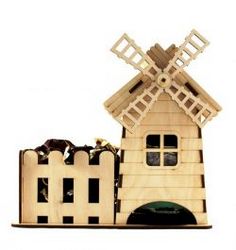Cnc Laser Cut Windmill Holds Candy Free CDR