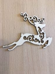 Laser Cut Decorative Santa Reindeer Plywood Toys For Christmas Free CDR