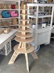 Laser Cut Eiffel Tower Cake Stand Candy Bar Free CDR