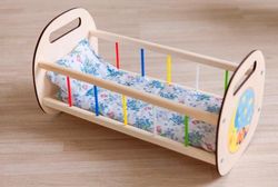 Rocking Crib For Dolls Laser Cutting Template Free CDR