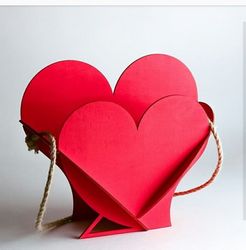 Laser Cut Valentine Day Gift Heart Shape Basket Free CDR