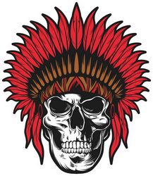 Indian Skull Print Free CDR