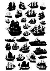 Ship Silhouette Vector Set Free CDR