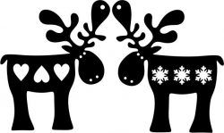 Cnc Laser Cut Reindeer With Heart And Snowflakes Plasma Decal Free CDR