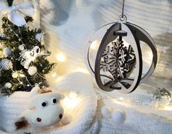 Laser Cut 3d Wood Christmas Tree Snowflake Ball Ornament 3mm Free CDR